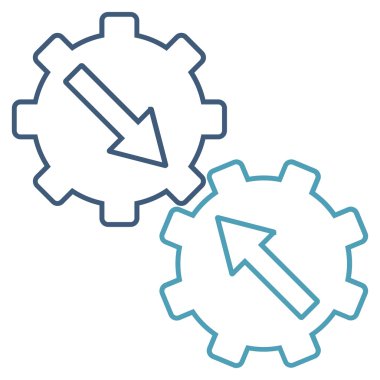 Dişli Tümleştirme anahat vektör simgesi