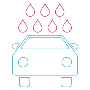 Araba duş anahat vektör simgesi