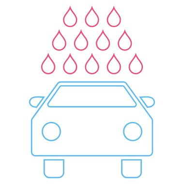 Oto yıkama anahat vektör simgesi