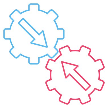 Dişli Tümleştirme anahat vektör simgesi