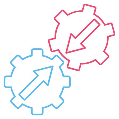 Dişli Tümleştirme anahat vektör simgesi