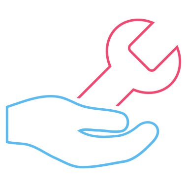 Onarım hizmeti anahat vektör simgesi