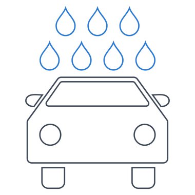 Araba duş anahat vektör simgesi