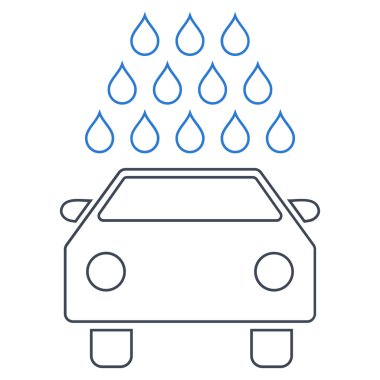 Oto yıkama anahat vektör simgesi