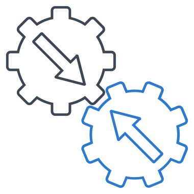 Dişli Tümleştirme anahat vektör simgesi