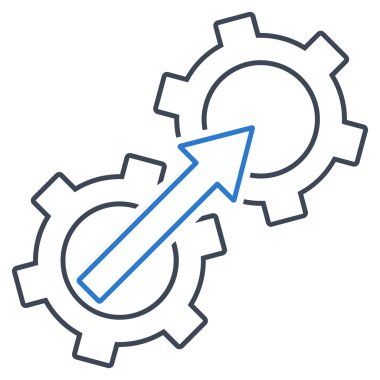 Dişli Tümleştirme anahat vektör simgesi