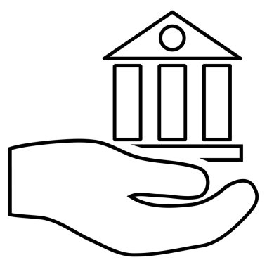 Banka hizmet anahat vektör simgesi