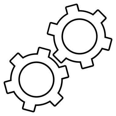 Gears'ı anahat vektör simgesi