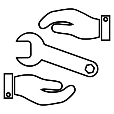 Hizmet anahat vektör simgesi