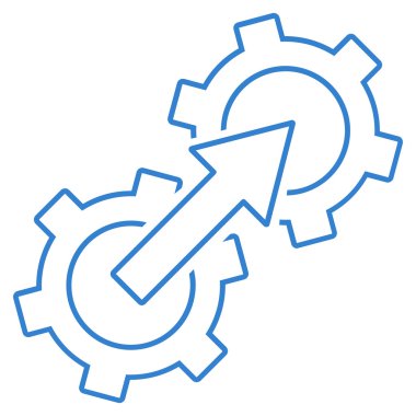 Dişli Tümleştirme anahat vektör simgesi