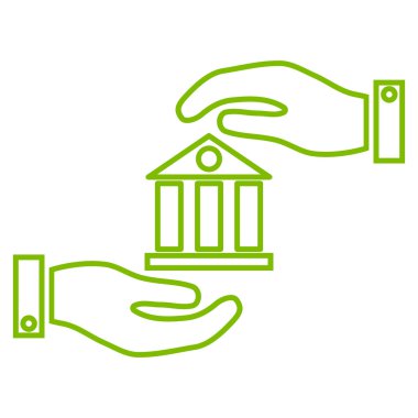 Banka hizmet anahat vektör simgesi