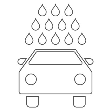 Oto yıkama anahat vektör simgesi