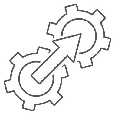 Dişli Tümleştirme anahat vektör simgesi