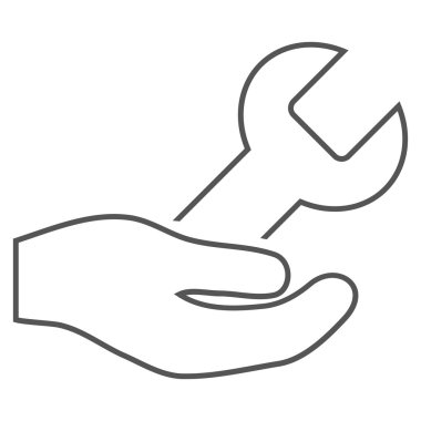 Onarım hizmeti anahat vektör simgesi