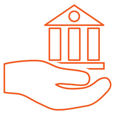 Banka hizmet anahat vektör simgesi