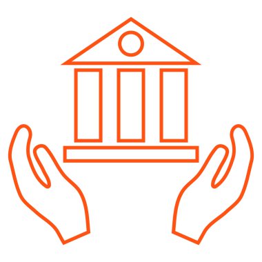 Banka hizmet anahat vektör simgesi