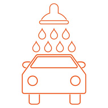 Oto yıkama anahat vektör simgesi