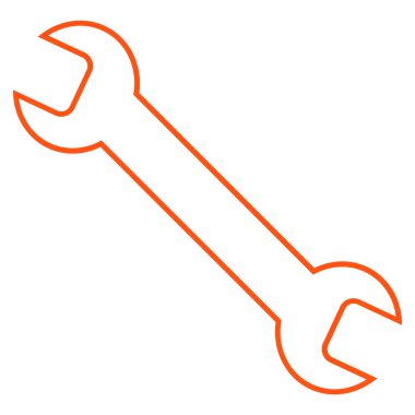 İngiliz anahtarı anahat vektör simgesi