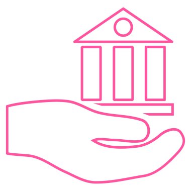 Banka hizmet anahat vektör simgesi