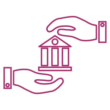 Banka hizmet anahat vektör simgesi