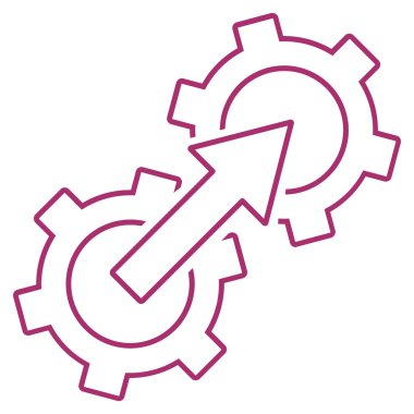 Dişli Tümleştirme anahat vektör simgesi