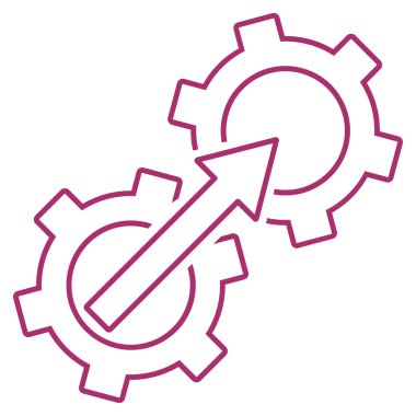 Dişli Tümleştirme anahat vektör simgesi