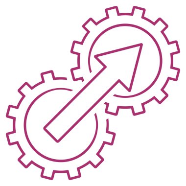 Dişli Tümleştirme anahat vektör simgesi