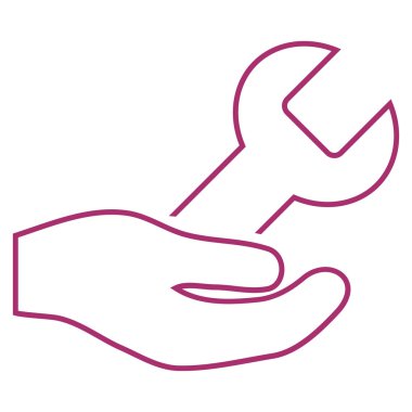 Onarım hizmeti anahat vektör simgesi