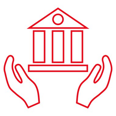 Banka hizmet anahat vektör simgesi