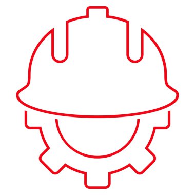 Geliştirme kask anahat vektör simgesi