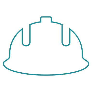 İnşaat kask anahat vektör simgesi