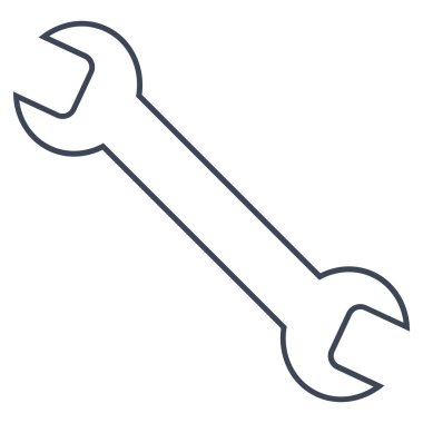 İngiliz anahtarı anahat vektör simgesi