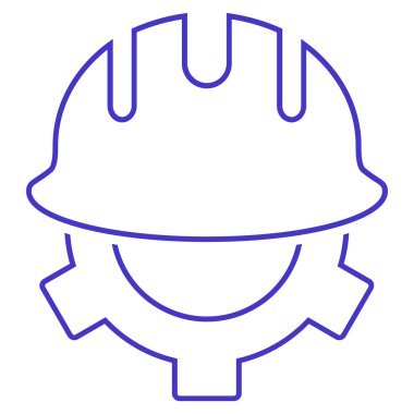 Geliştirme kask anahat vektör simgesi