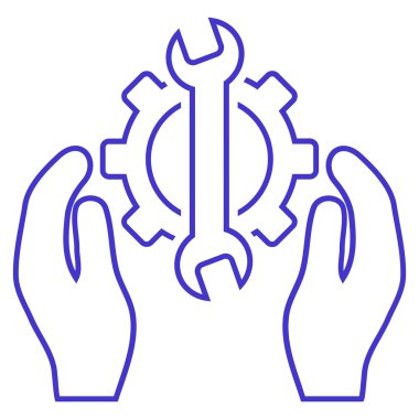 Onarım hizmeti anahat vektör simgesi