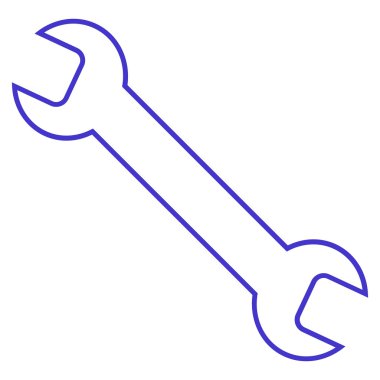 İngiliz anahtarı anahat vektör simgesi