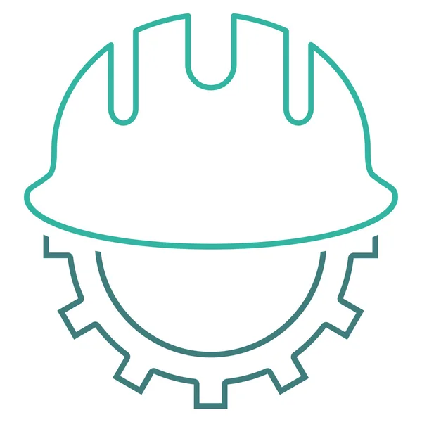 Desarrollo Hardhat Esquema Vector Icono — Vector de stock