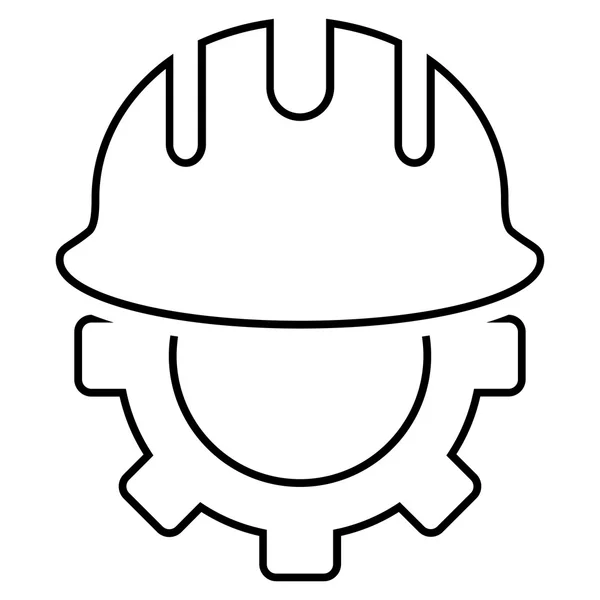 Entwicklung Hardhat Outline Vektor-Symbol — Stockvektor