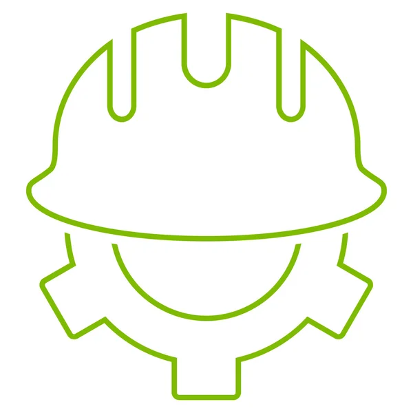 Desarrollo Esquema del casco Vector Icono — Vector de stock