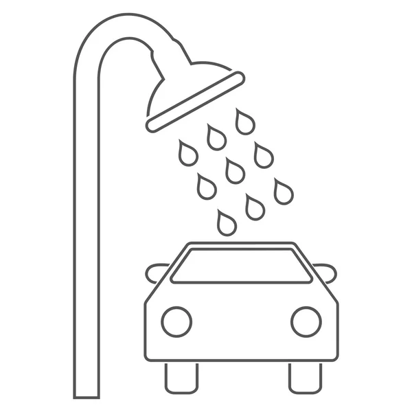 Esquema de ducha de coche Vector Icono — Vector de stock