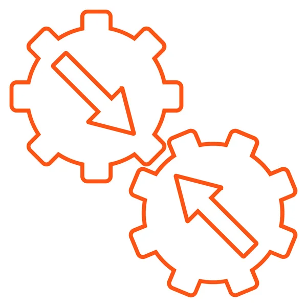 Gear Integration Outline Vector Icon — Stock Vector