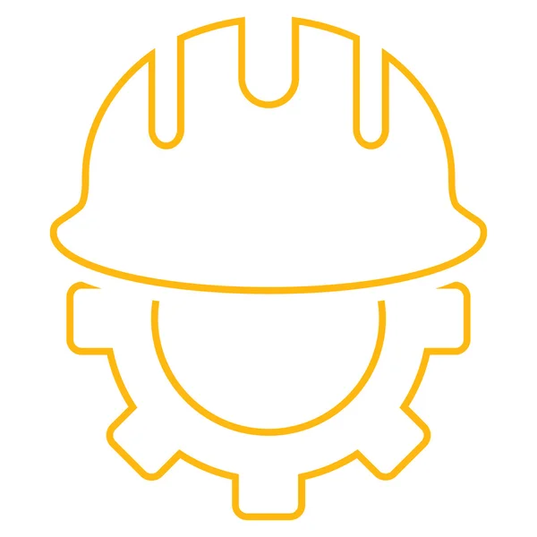 Development Hardhat Outline Vector Icon — Stock Vector