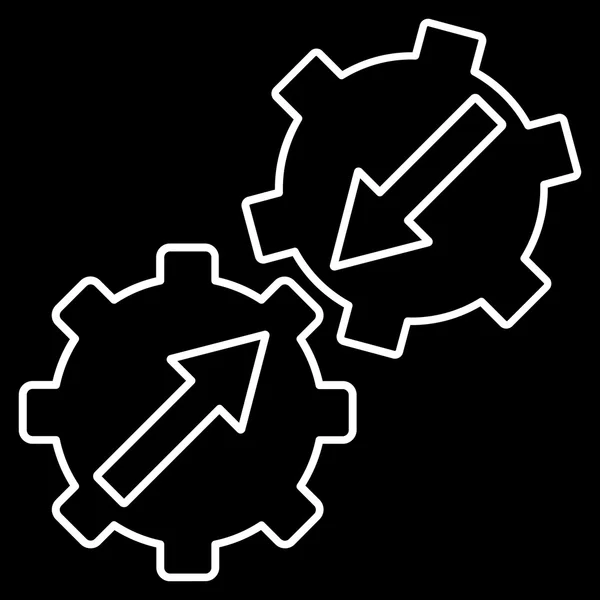 Gear Integration Outline Glyph Icon