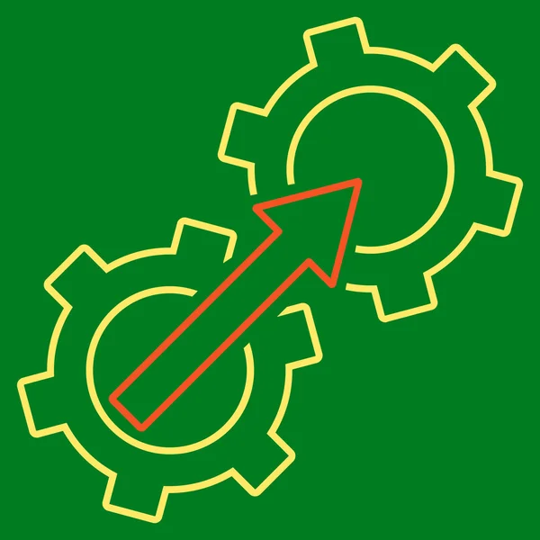 Gear Integration Outline Glyph Icon