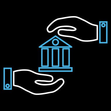 Banka hizmet anahat vektör simgesi