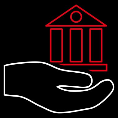 Banka hizmet anahat vektör simgesi