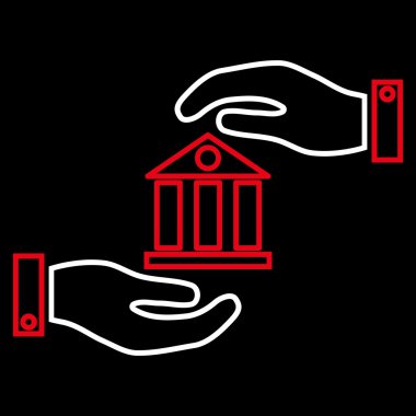 Banka hizmet anahat vektör simgesi