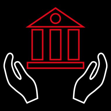 Banka hizmet anahat vektör simgesi