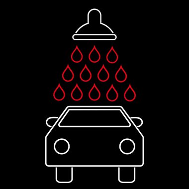 Araba duş anahat vektör simgesi