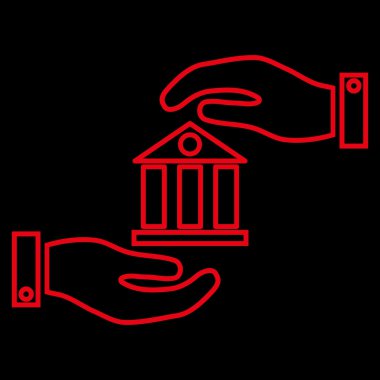 Banka hizmet anahat vektör simgesi