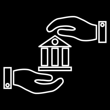 Banka hizmet anahat vektör simgesi